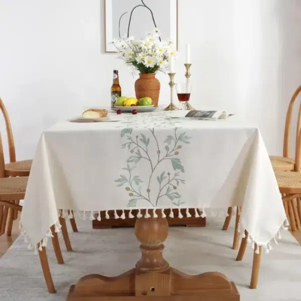 nappe boheme carrée motif feuillage