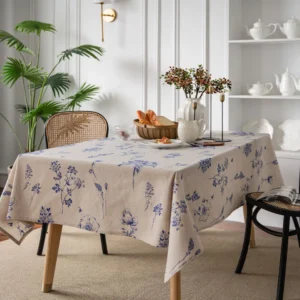 nappe tissu champêtre bleu