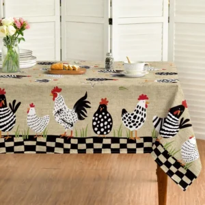 nappe imperméable carrée motif poules