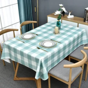 nappe tissu carreaux bleu turquoise
