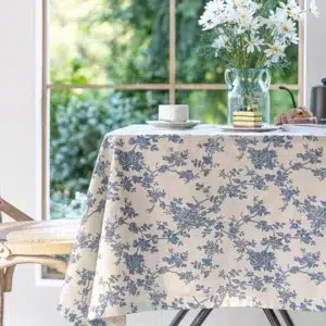 nappe rectangulaire motif fleurs anciennes