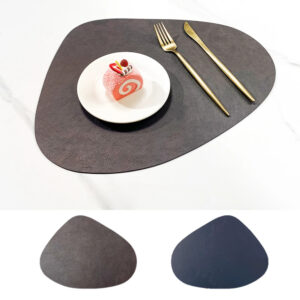 set de table design original en faux cuir marron/noir