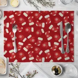 SET A TABLE de Noël motif chaussettes en lin