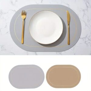 set de table simili cuir ovale