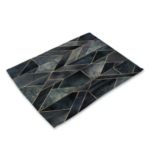 Set de table design en lin motif géométrique noir