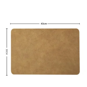 set de table design luxe cuir artificiel café