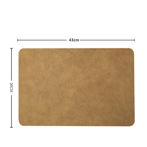 set de table design luxe cuir artificiel café